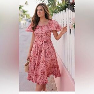 Gal Meets Glam Collection Marianna Floral Print Dress in Rose